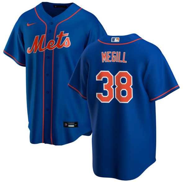 Mens New York Mets #38 Tylor Megill Royal Cool Base Stitched Jersey Dzhi